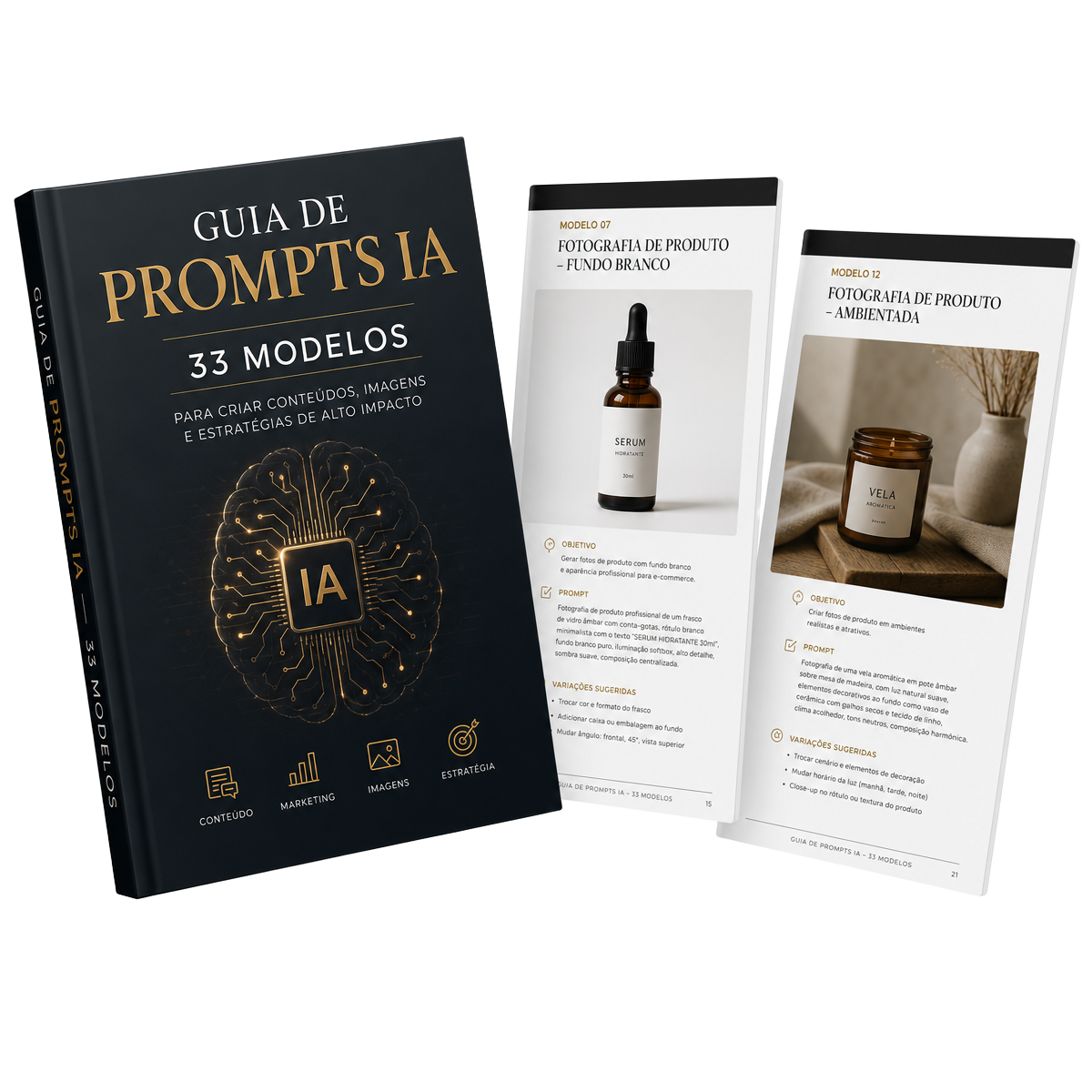 Mockup do e-book com modelos prontos e páginas internas